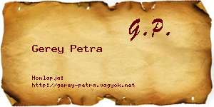 Gerey Petra névjegykártya